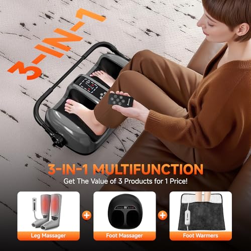 Foot Massager with Heat - Shiatsu Deep Kneading Machine for Plantar Fasciitis, Neuropathy & Circulation - 5 Intensities, 4 Modes - Ideal Gifts for Women & Men - Image 5