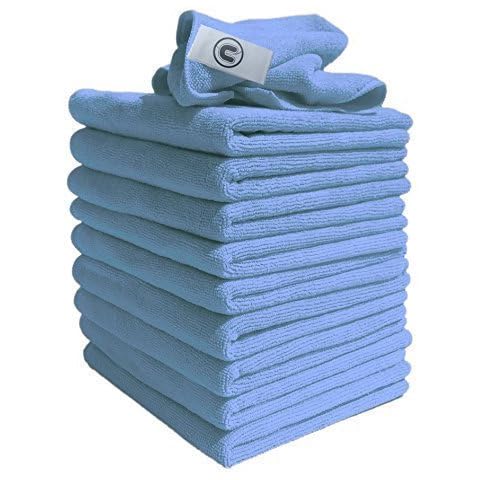 DCS Microfibre Cleaning Cloth, Blue, Pack of 10, Large Size: 40x40cm. Super Soft Premium Streak Free Washable Cloth Duster for Kitchen , Bathrooms, Surfaces, Mirrors, Car, Motorbike Cover