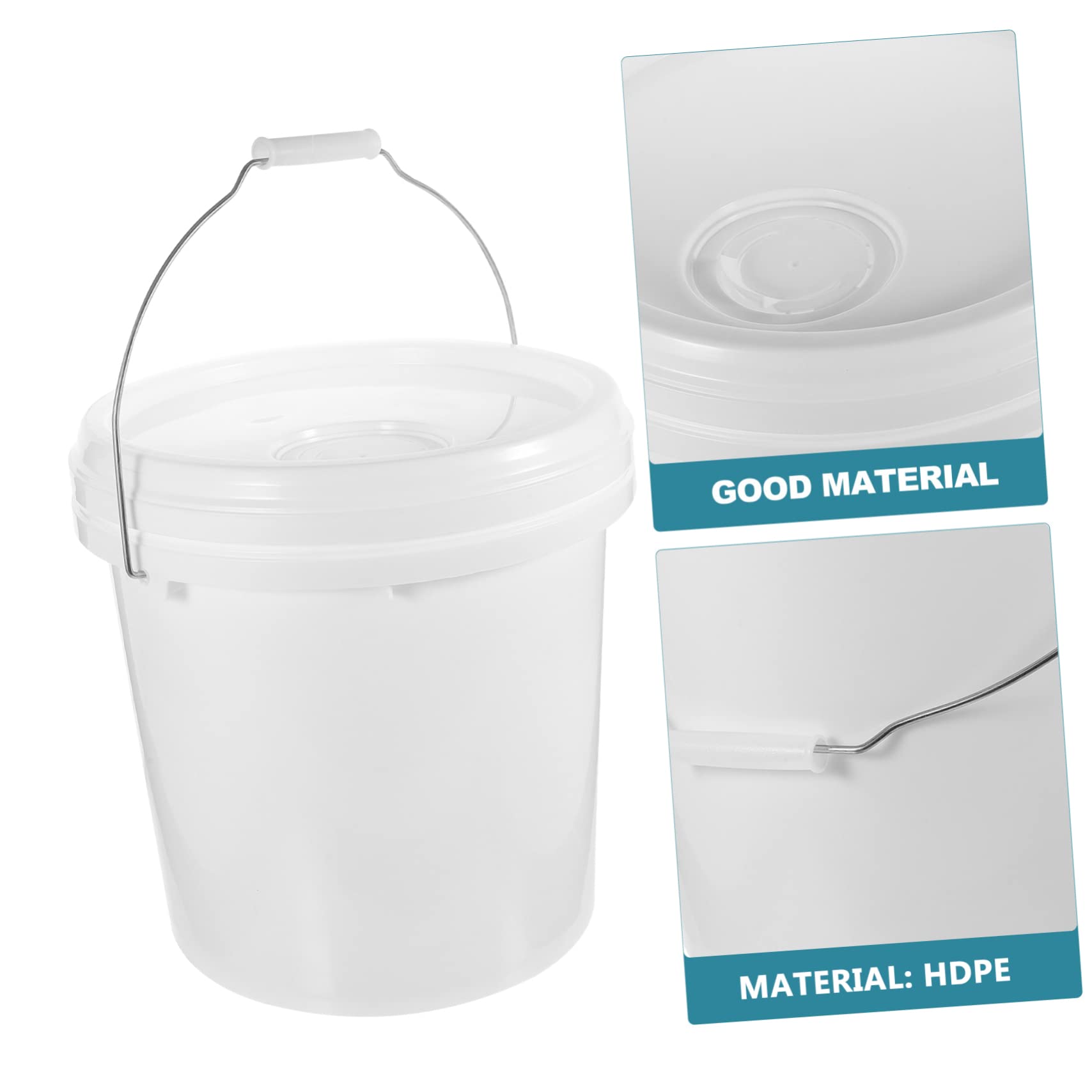 Cubo Redondo Hdpe Blanco de 10 L de Pintura con Tapa