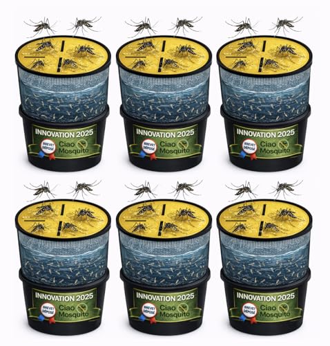 Piège Moustique Tigre & Larves Lot de 6 – Kit Anti Moustique Extérieur Écologique sans...