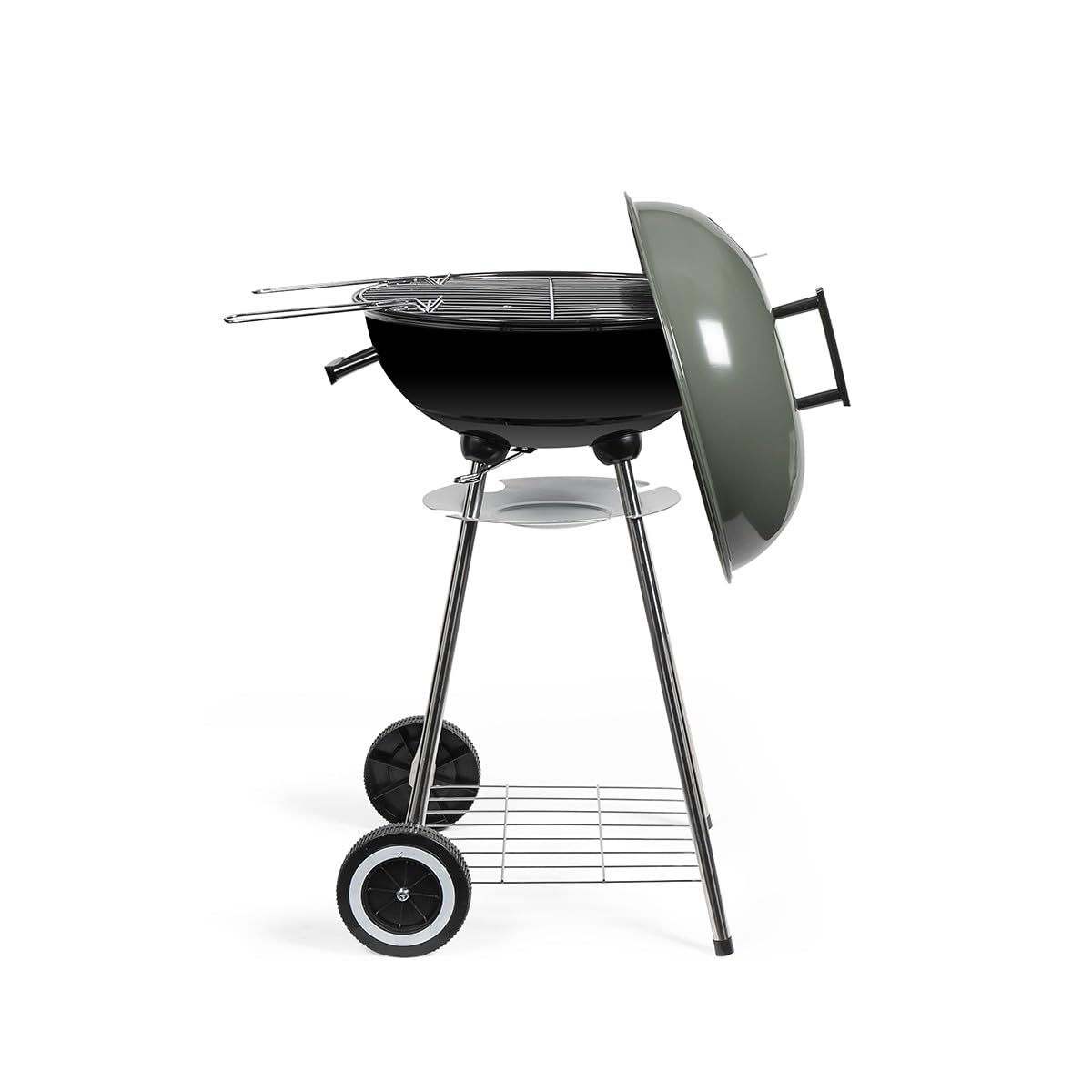 Barbecue a charbon - LIVOO - DOC172K - ø41 cm - Grille en acier chromé - Hauteur 69,5 cm - Poignées - 2 roues crantées