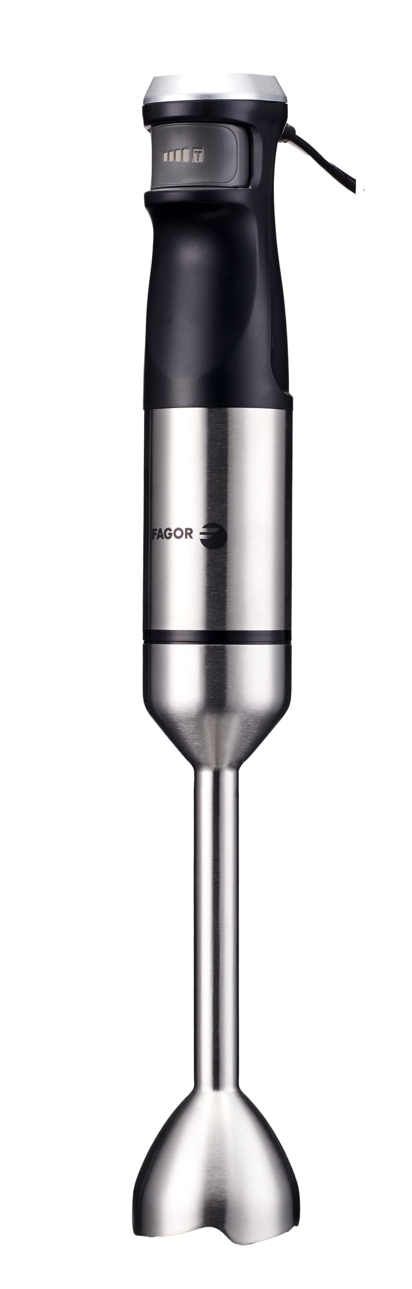 FAGOR Divamix Steel – Batidora de Mano 1500W, Velocidad Regulable + Turbo, Vaso 700ml, Picadora y Varilla