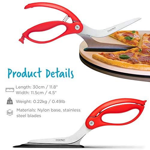 Scizza Tesoura Para Cortar Pizza com Suporte Para Servir, Dreamfarm DFSC2027, Vermelho