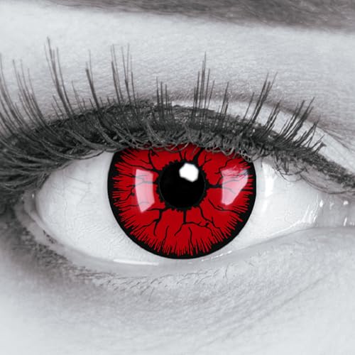Lentillas de color rojo negro Metatron 1 par. Para Halloween Carnaval, carnaval de Halloween...