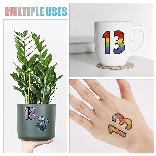 36pcs Number 13 Tattoos for Temporary Waterproof 13 Temporary Tattoos Singer TS 13 Tattoo Sticker Inspired Party Favors for Singer Fans Concert Music Festival - Image 3