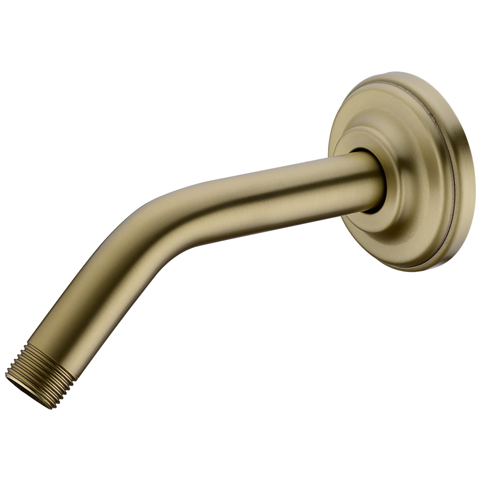 6 Inch Angled Shower Arm with Flange Stainless Steel Wall Mounted Extension Arm for Top Shower Head,Brushed Gold
