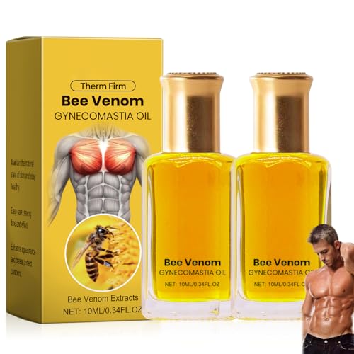 ThermoFirm Bee Venom Gynecomastia Oil 2026 New Chest Muscles Bee Venom Oil Advanced Bee Venom for Strengthen The Chest Muscles (2 Bottle)
