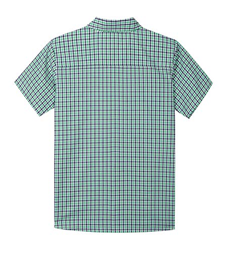 Bienzoe Boys Short Sleeve Shirt: Casual Button Down Cotton Plaid Kids Tops3