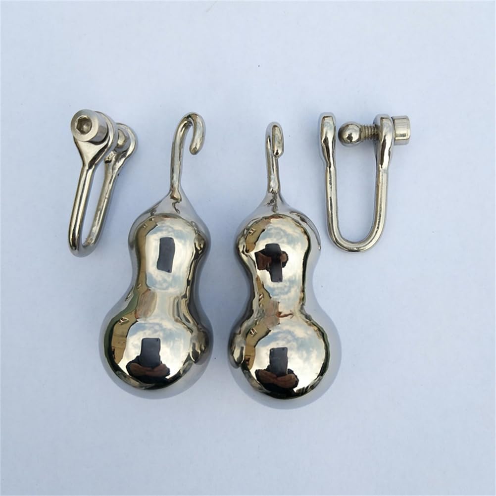 1 Paar Edelstahl Einstellbare Nippelklemmen Stimulation, Metall Schwer Fetisch Brustwarzenklemmen/Nipple Clamps mit Anhänger Erotik BDSM Sexspielzeug für Frauen,Silber,Verstellbar