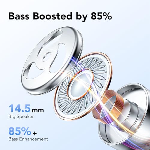 CASCHO Bluetooth 5.3 Kopfhörer Sport, 60H mit Ladekoffer LED Anzeige, ENC HD Anruf, In Ear Kopfhörer Kabellos mit Ohrhaken, Tiefer Bass, Bequemer Sitz, IPX7 wasserdichte Lauf Kopfhörer(Schwarz) – Bild 5