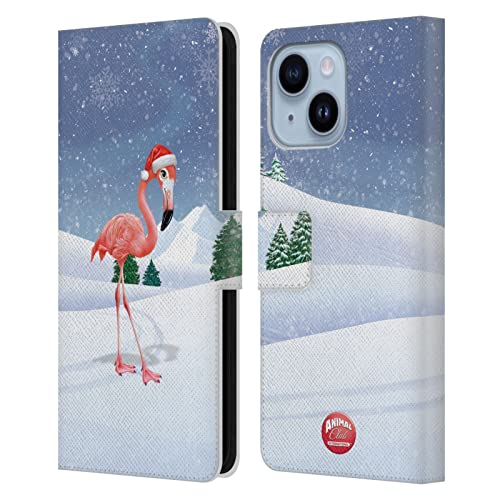 Étui portefeuille flamant Animal Club International pour iPhone 14 Plus en cuir
