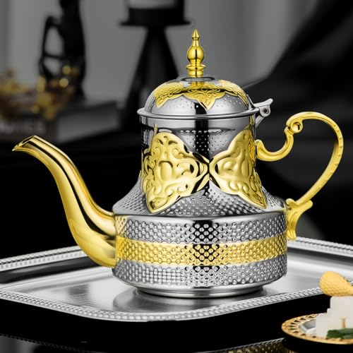 Moroccan Teapot 1.2L Arabic Style Stainless Steel Moroccan Traditional Religious Style Teapot — view 2