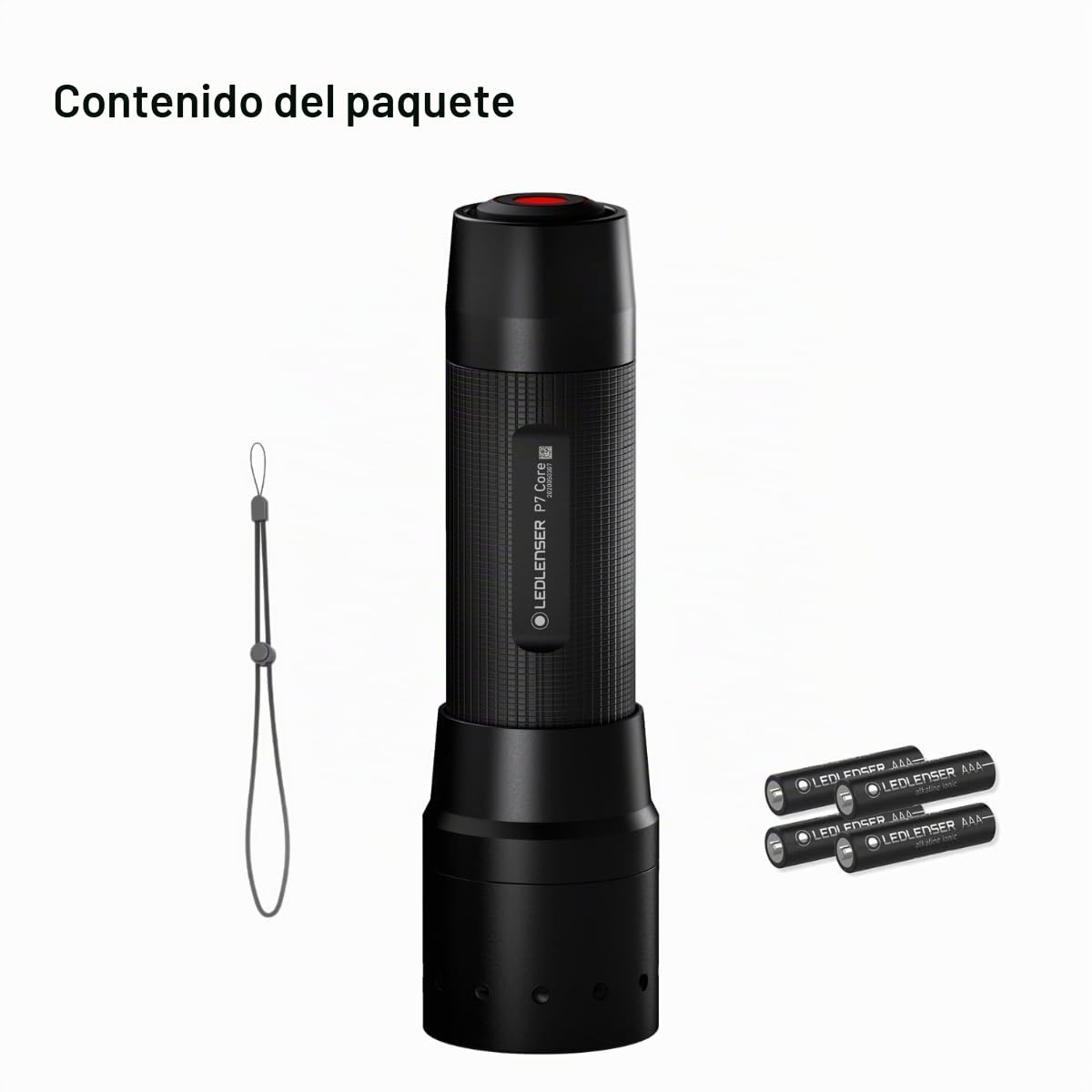 Ledlenser P7 Core Linterna LED, 450 lm, Pilas AAA, Hasta 25 h de Autonomía | Alcance 300m, enfoque ajustable, 175g, IP54, correa de muñeca, ideal para senderismo y camping | 2020