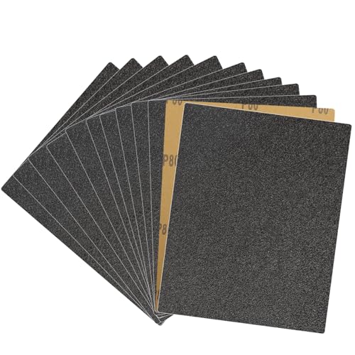 12-Sheet 80 Grit Wet Dry Sandpaper, 9 x 11 Inch Sand Paper Silicon Carbide Abrasive Sanding Sheets for Woodworking, Automotive and DIY Projects