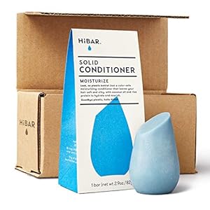 HiBAR-conditioner-bar-with-zero-waste-packaging-and-shipping-MOISTURIZE-for-dry-or-damaged-hair-Eco-friendly-all-natural-and-plastic-free HIBAR Conditioner Bar, All Natural Hair Care, Plastic Free, Made with Eco Friendly Ingredients, Travel Size, Color Safe, Solid Sustainable Bars, Zero Waste (Moisturize)