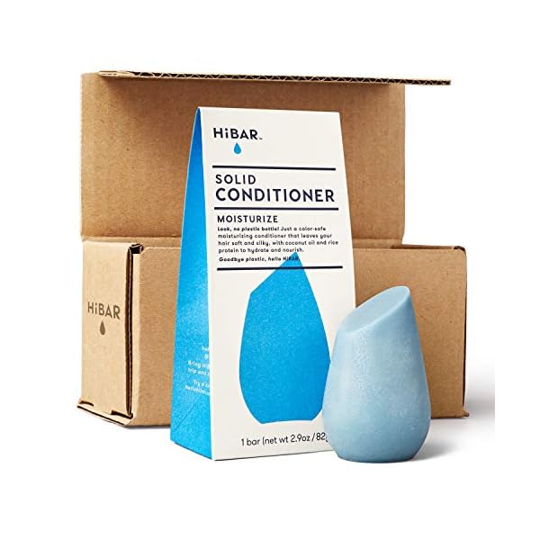 HiBAR-conditioner-bar-with-zero-waste-packaging-and-shipping-MOISTURIZE-for-dry-or-damaged-hair-Eco-friendly-all-natural-and-plastic-free HIBAR Conditioner Bar, All Natural Hair Care, Plastic Free, Made with Eco Friendly Ingredients, Travel Size, Color Safe, Solid Sustainable Bars, Zero Waste (Moisturize)