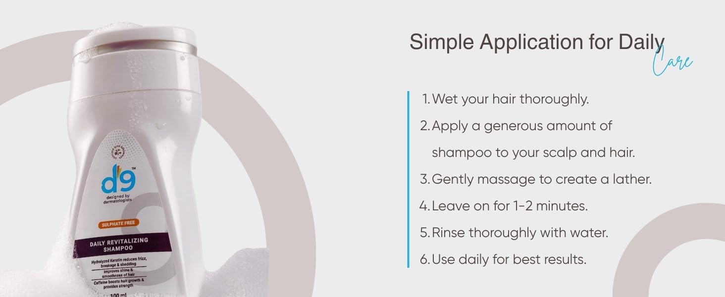 D・Cosmetics D9 Daily Revitalizing Shampoo for Strong Long Hair & Hair Fall