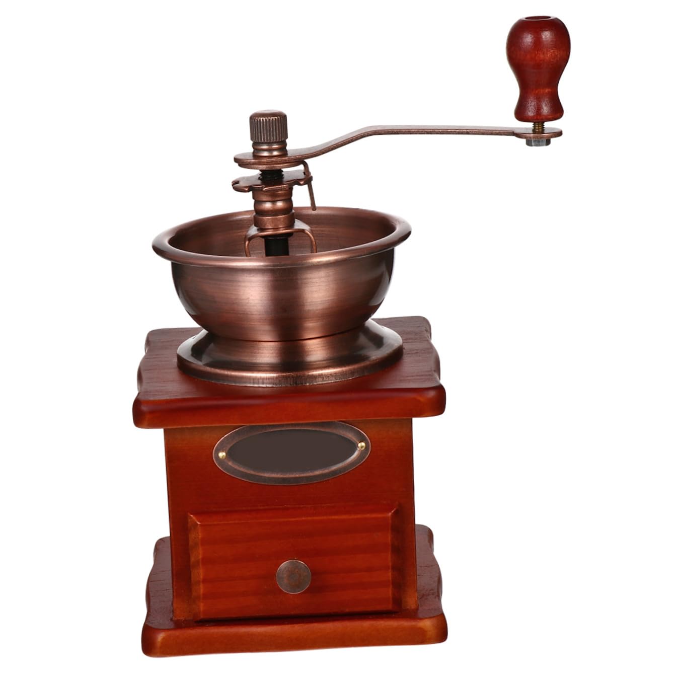 Milisten Molinillo de Café Manual de Cerámica Cuerpo y Cajón de Madera, 1 Unidad, Molinillo Portátil para Moler Granos en Casa, Uso Doméstico y Cafetería