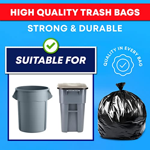 45 Gallon Trash Bags, (Value-Pack 100 Bags W/Ties) Extra Large Black Garbage Bags - 39 Gallon - 40 Gallon - 42 Gallon - 44 Gallon - 45 Gallon Large Trash Bag Can Liners Capacity #TOP3