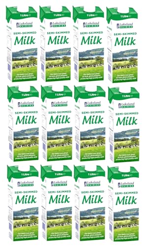 Lakeland Long-life Semi Skimmed UHT Milk 1L (Pack of 12)