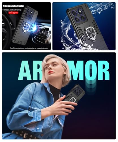 Image of AIBEX Armor Back Cover Compatible for Motorola Edge 60 Stylus 5G| Rugged Shockproof Case with Ring Holder & Kickstand | Military-Grade Protection | Magnetic Car Mount Compatible