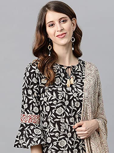 Image of Vaamsi Women Cotton Kurta Pant with Dupatta Set