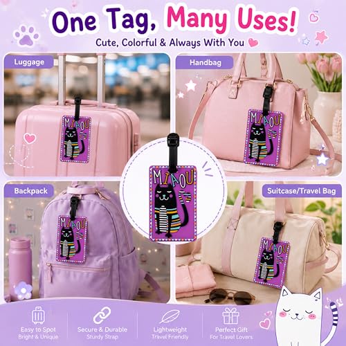 Image of Storite Pack of 2 Luggage Tags with Black Silicon Strap (Multicolor)