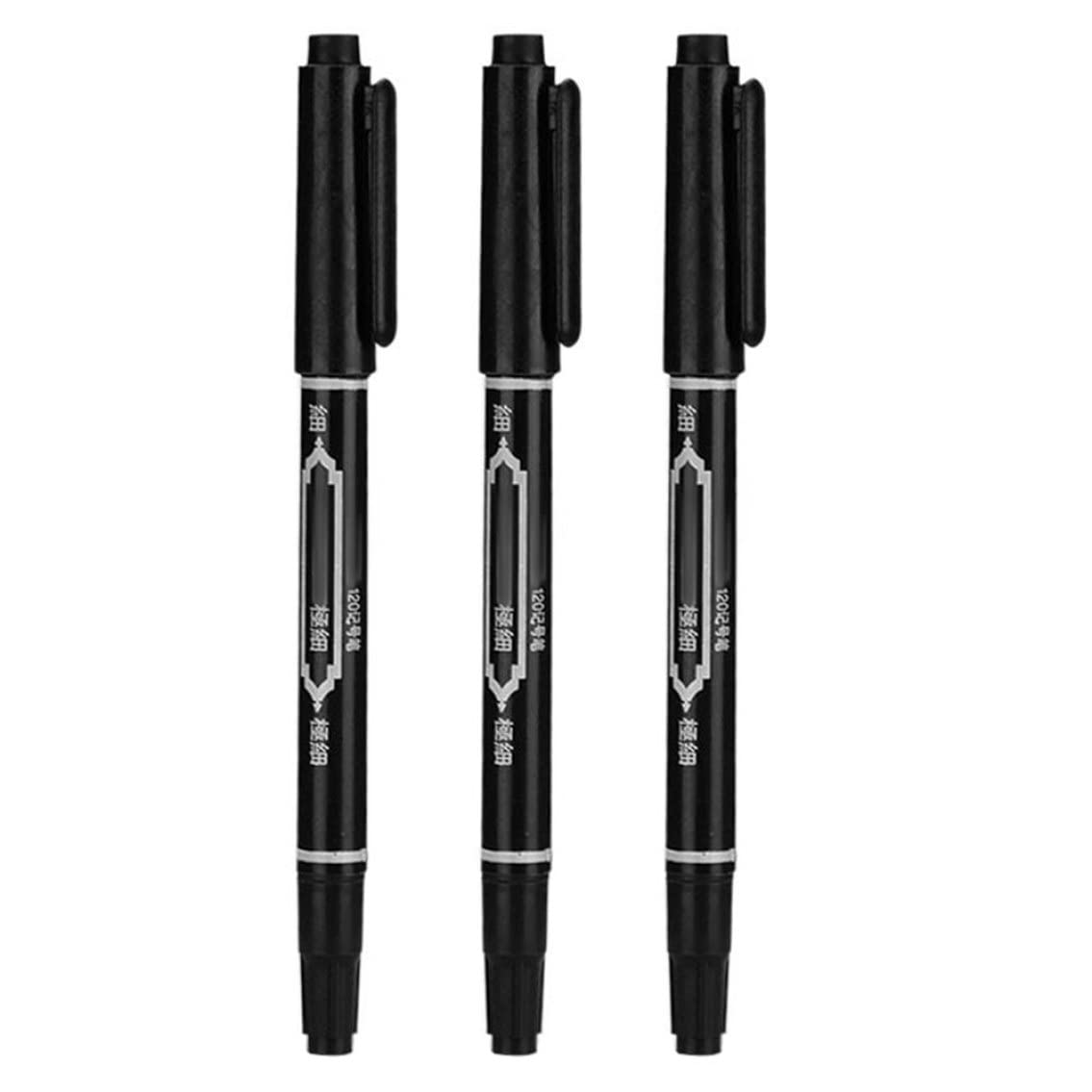 Tattoo Marker Pen Waterproof Skin Marking Pencil Fine Point Body Ink Pen Black 3PCS Semi Permanent Tattoos Temporary Tattoo Pen Body Art Beauty Tool