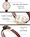 Top Plaza Womens Ladies Analog Quartz Wrist Watch Fashion Simple Watch with Thin Brown Leather Band Arabic Numerals