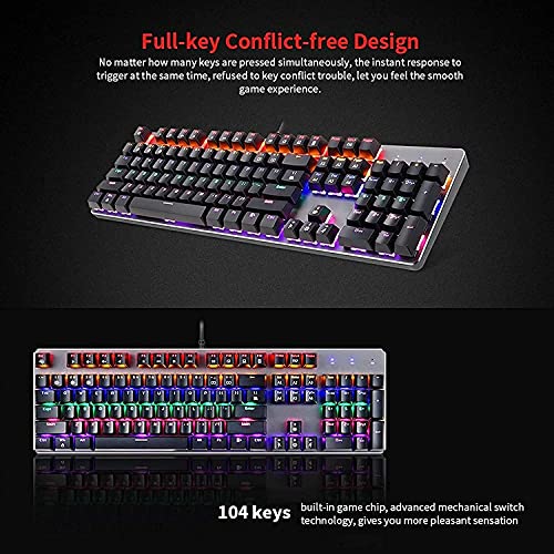 Teclado Mecánico Gamer XIXIDIAN USB con 104 teclas miniatura 7