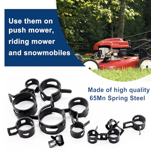 Image of Tnisesm 140 Pcs 12Values 6-22mm Spring Hose Clamp Assortment Kits Silicone Vacuum Hose Action Low Pressure Air Clip Clamp Hoses Clamps sleeving(Black)