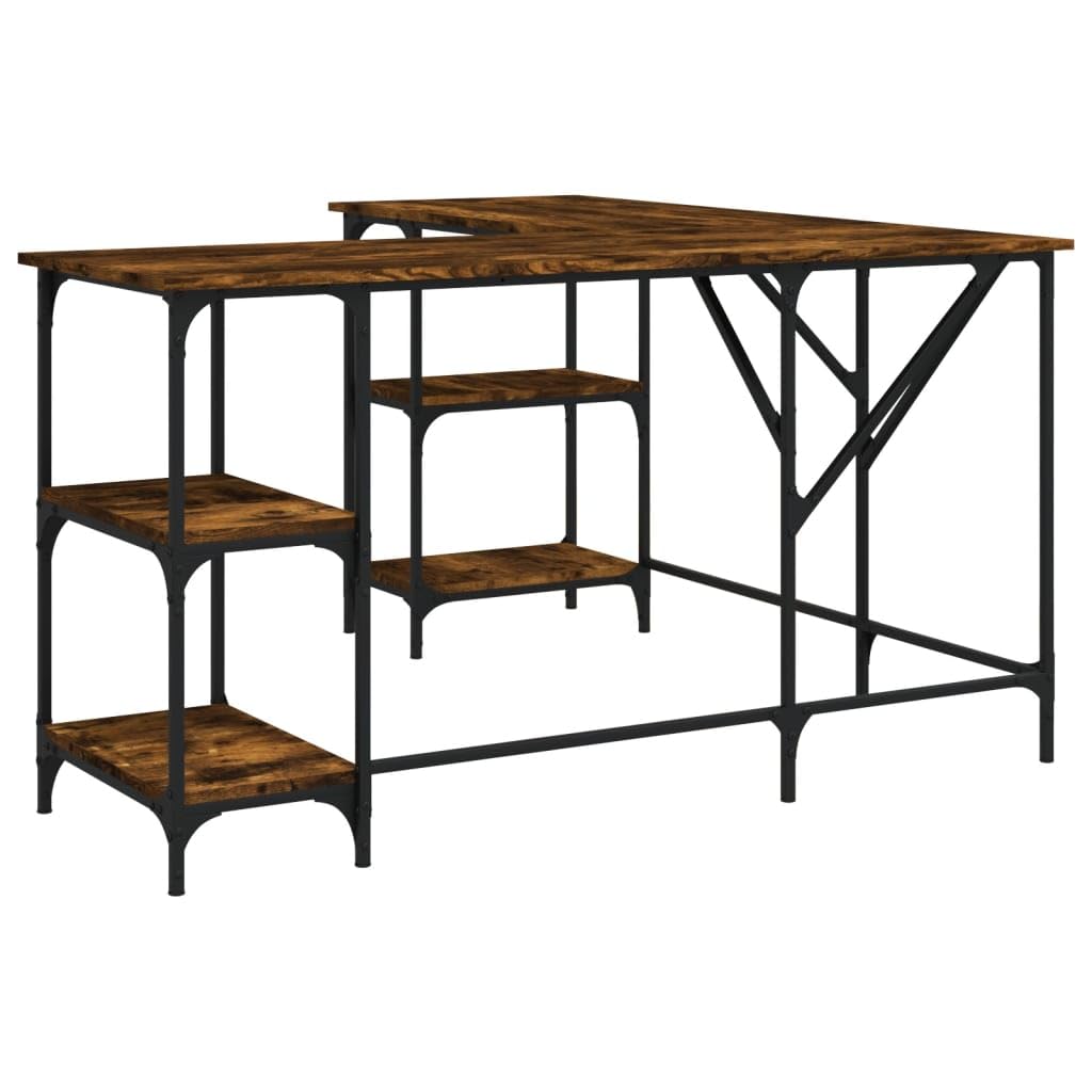 Homgoday Scrivania ad angolo, scrivania per computer, ufficio, PC, tavolo da lavoro, tavolo per studio, casa, ufficio, incenso, 139 x 139 x 75 cm, materiale in legno