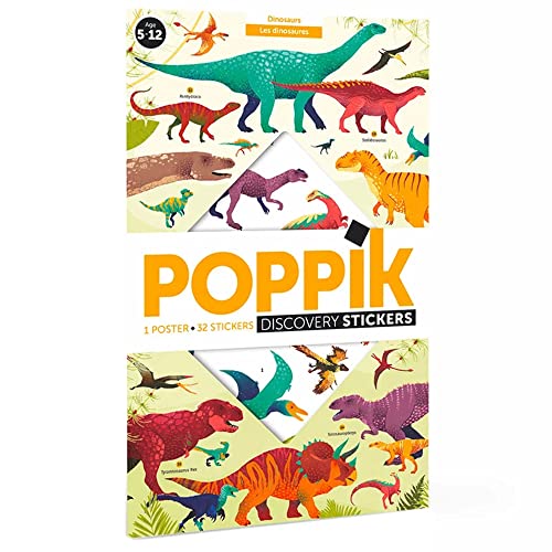 POPPIK Póster de dinosaurio para niños, divertido y educativo Cover