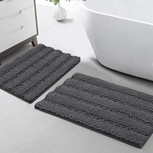 Image of Turquoize Bathroom Rug Set, 2 Piece Soft Absorbent Chenille Bath Rug Set
