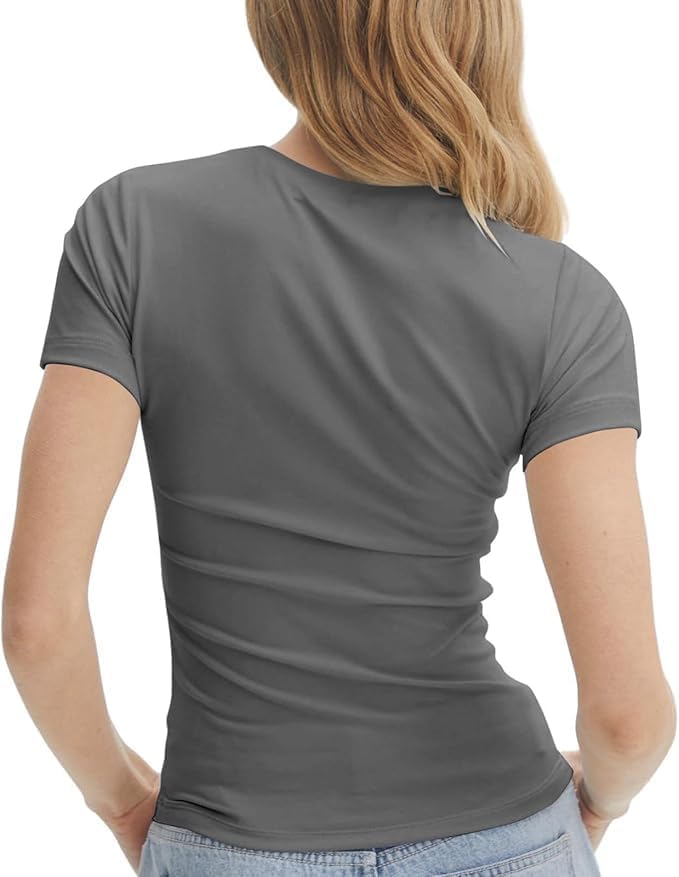 Image of SIGHTBOMB Seamless Ultra Soft Round Neck 'Double Layer' Short Sleeve Medium Compression Active WEAR /Casual WEAR Front Support Afford LUX Cuddle TEE