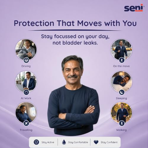 Image of Seni Man Premium Bladder Control Guards Fit Pads - 10 Pieces | Comfort & Soft | High absorbency | Odor control | Skin Friendly