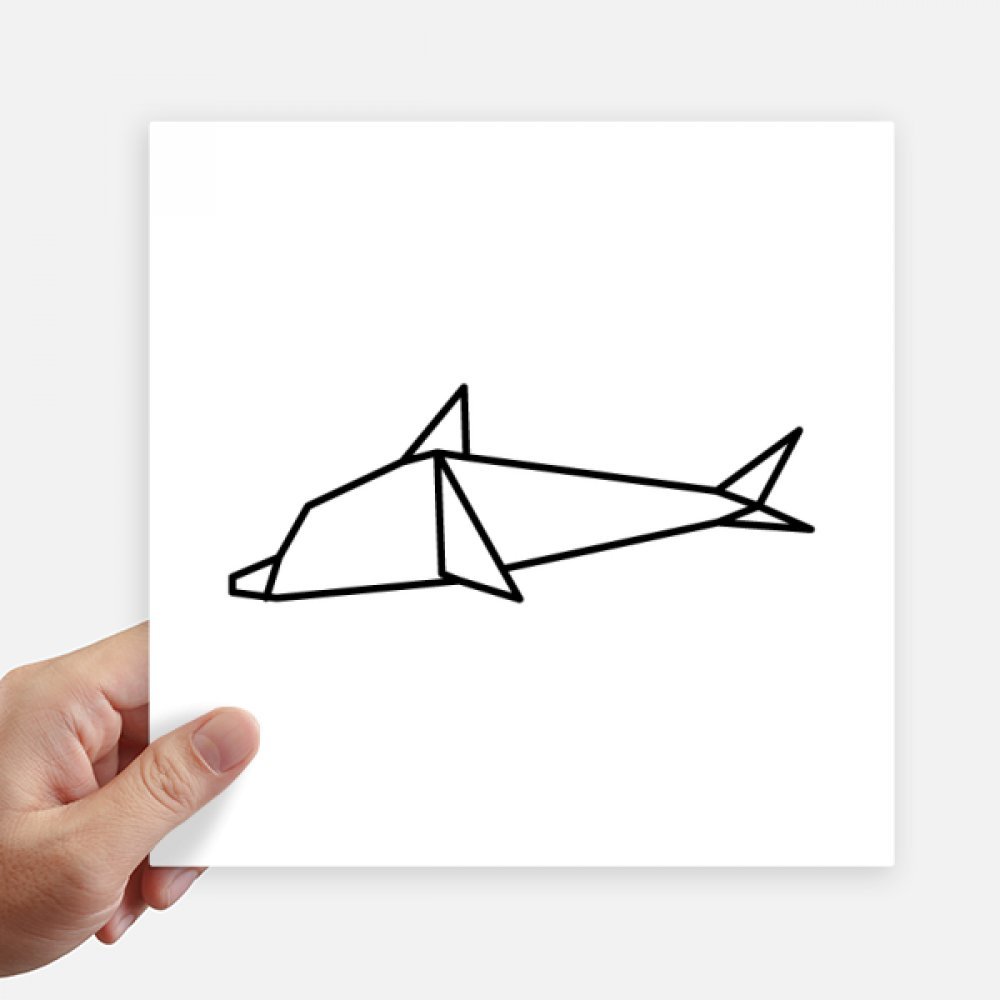 Autocollant dauphin origami géométrique carré 20 cm DIYthinker pour ordinateur et mur x4