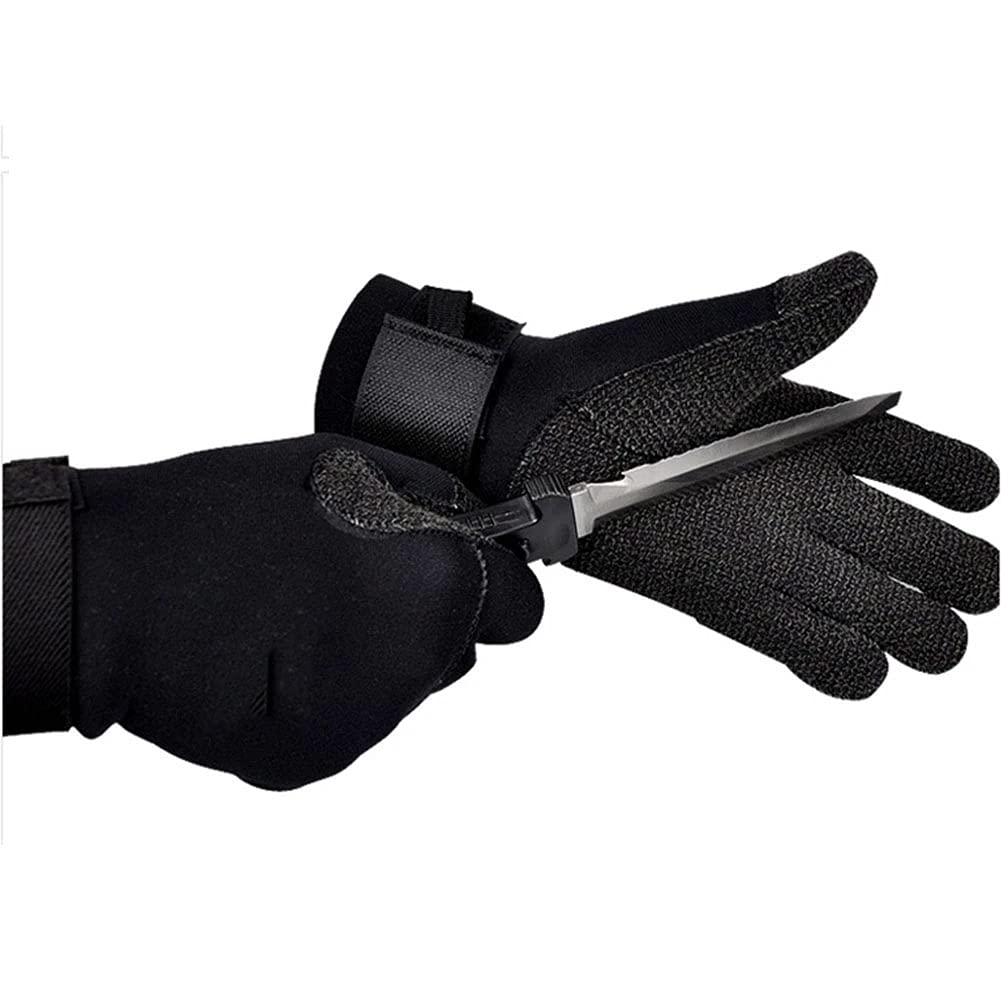 WYYHAA 5MM Kevlar Wetsuit Gloves Adjustable Neoprene Diving Gloves for Underwater Hunting Non-Slip Spearfishing Ski,XL…