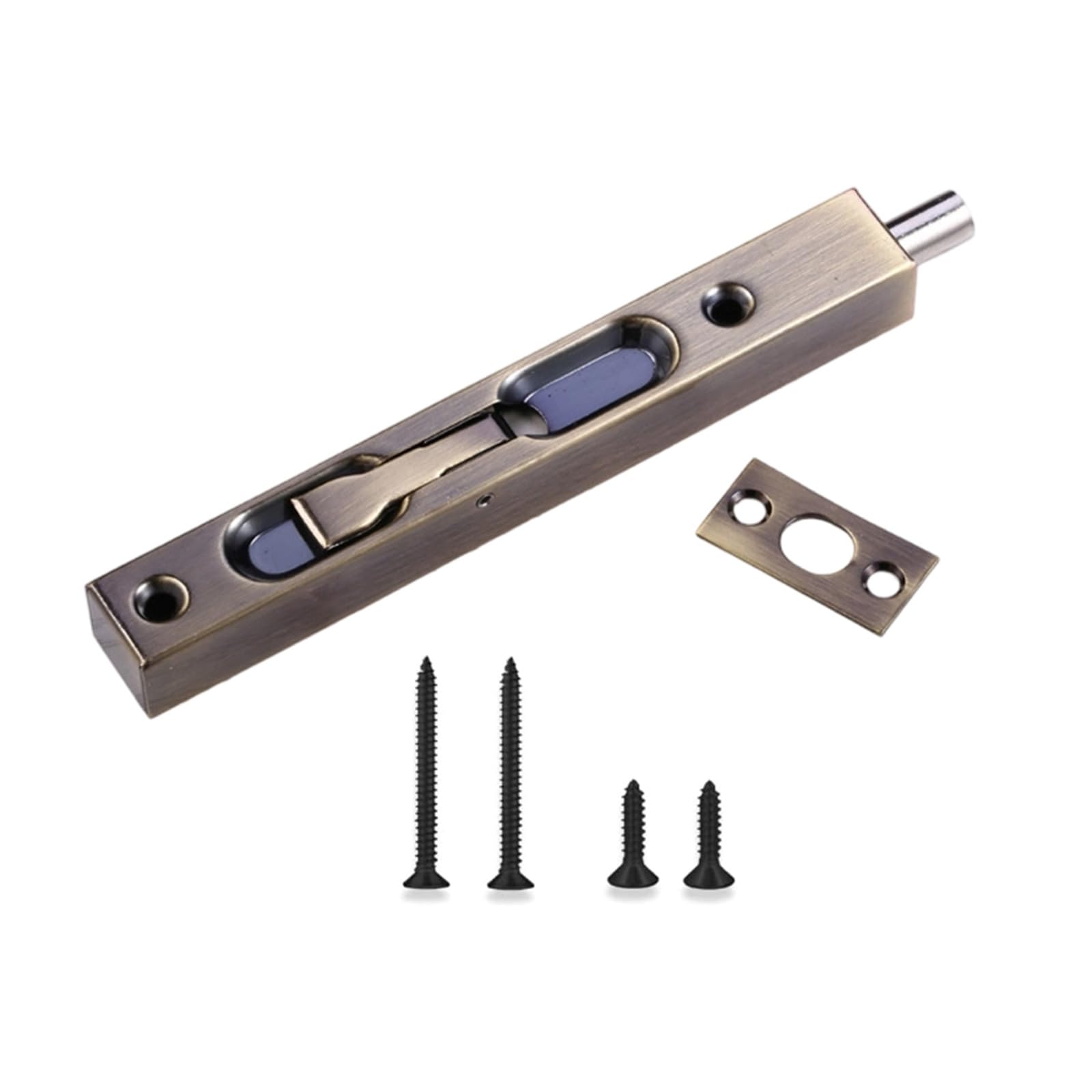 Tsophreniq Tamper Resistant Flush Door Bolt Reversible Mechanism Cabinet Door Flush Latches for Double Sliding Patios Metal Bolt