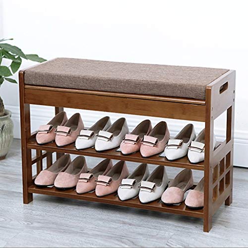 Pasillo Cambio de zapatos Taburete de zapatos Gabinete de zapatos de bambú Marco de zapatos de madera maciza Sofá creativo Taburete Taburete de almacenamiento Bastidor de almacenamiento simple Pasillo
