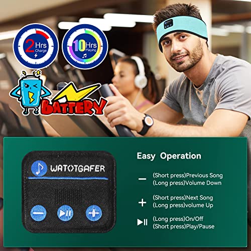 Schlafkopfhörer Bluetooth Sport Stirnband, Schlaf Kopfhörer Schlafmaske Drahtlose Musik Schlaf Kopfhörer Bluetooth Kopfhörer mit ultradünnen HD Stereo für Schlafen Joggen Yoga Meditation (Blau) - Image 4