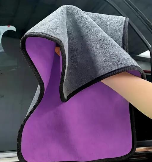 Image of NapkinKART Microfiber Cleaning Cloth - Ultra Soft, Highly Absorbent & Reusable | Lint-Free Multipurpose Towel for Car, Kitchen, Glass & Household Cleaning (Pack of 1 /Purple)