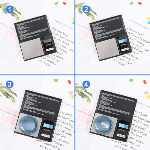 Taschenwaage,1kgx 0.1g Digitale Taschenwaage,Präzisions Mini Küchenwaage, Digitalwaage Feinwaage Goldwaage Münzwaage, Multifunktion für Küche, Schmuck, Kräuter, Tee, Hefe, Kaffee