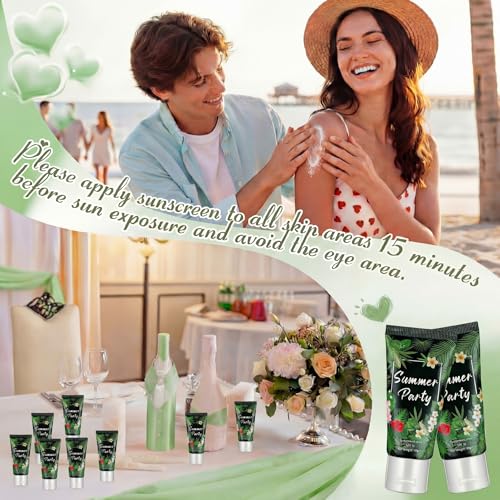 Image of 36 Pcs Travel Size Mini Sunscreen Bulk for Summer Vacation Spf 30 Water Resistant Sunscreen Lotion Sunblock for Thank You Gifts Hawaiian Wedding Pool Party Favor (Tropical Fiesta)