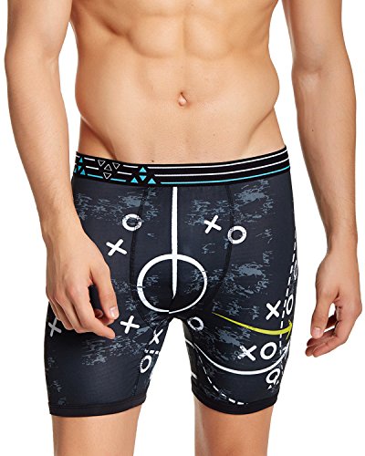 Men's Active Sport Performance Boxer Brief - BlacK/White - Medium