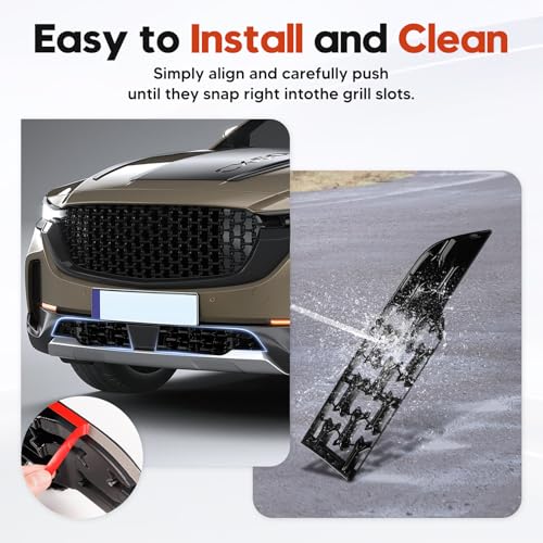 Image of Sunsdrew CX50 Front Grill Mesh Inserts for 2023-2025 Mazda CX-50,Front Grille Cover Guard ABS Trim for Mazda CX-50 Car Exterior Accessories Replacement