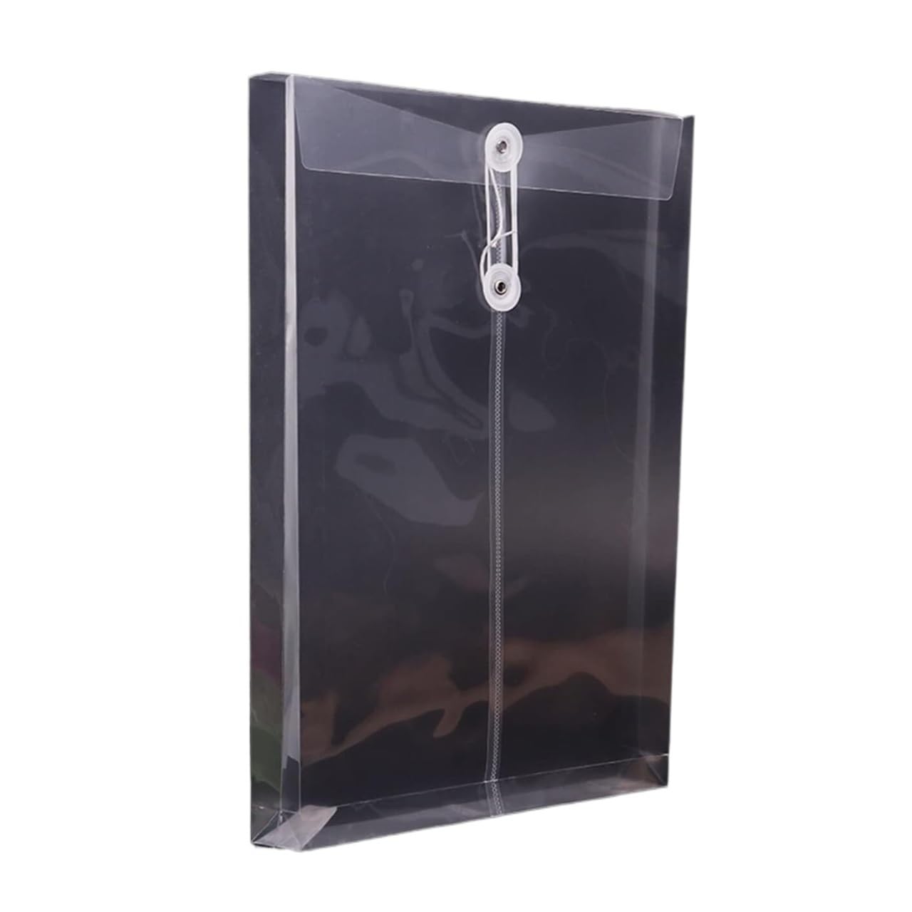 Cartelle, Organizer for file for ufficio in plastica trasparente A4, 5 pezzi, chiusura con bottoni multicolori(White)