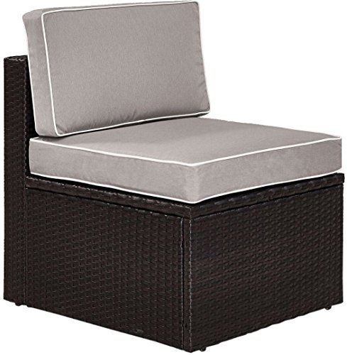 Crosley Furniture Ko70011Br-Gy Palm Harbor Outdoor Wicker 5-Piece Sectional Seating Set, Brown With Gray Cushions #TOP3