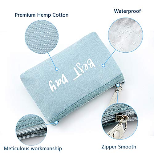 INSOUR 3 Stück Reise Kosmetiktaschen Federmäppchen Kulturbeutel Kleine Make-up-Tasche mit Reißverschluss (Dunkelblau + Hellblau + Rosa)