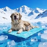 Pawtasy Kühlmatte Hund Kühldecke für Hunde und Katzen Kühlkissen mit Ungiftiges Gel Hundekühlmatte Selbstkühlend für Haustiere Kühlende Hundematte - XXL 120 x 80 cm